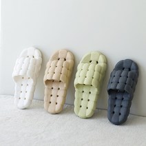 퀼트 욕실화 고급 EVA 향균 미끄럼방지 화장실 욕실 슬리퍼, 라임(M), 1개