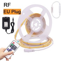LED 스트립 줄조명 RGB 조명 12V Wifi COB 밝기 조절 전원 키트 미국 EU 영국 원격 제어 320LED 528LED 384LED 선형 부드러운 Led 테이프 2142, RF 11key Kit EU, Natural White_528LED | 5m