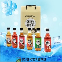 [미쁘콤부차] 콤부차 자연발효 다이어트 프리미엄 발효음료 350ml 6개 꼼부차 콤부티, 계피&진저 6개