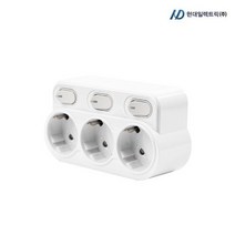 현대일렉트릭 회전 절전형 3구 멀티탭 (스위치), 1개, 134mm