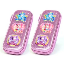 캐치티니핑 올록볼록 입체 EVA 펜파우치 학생 필통 학교 펜슬케이스 여아 연필통 파우치 준비물 입학 선물 캐릭터 굿즈, 퍼플 2개