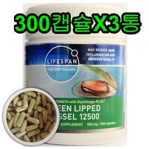 뉴질랜드 초록홍합 12500 300분말캡슐 뉴질랜드 그린녹색푸른입홍합 청홍합 MUSSEL 5개월분, 3개