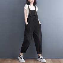 POMTOR 점프수멜빵바지 데님 멜빵바지신상 봄여름 멜빵 점프슈트서양풍
