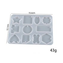 견고한 Polygon Oval Earrings Necklace Pendant Uv Epoxy Resin Mold DIY Keychain Backpack Silicone Jew, 20 20