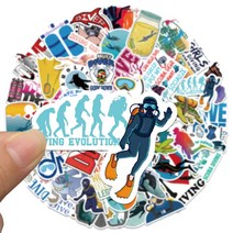 스쿠버다이빙 여름 서핑 스키 스포츠 리무버블 스티커 노트북 핸드폰 캐리어 다이어리 꾸미기