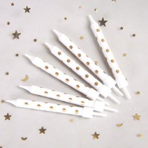 케이크 초 12종, 3-1골드 화이트-도트