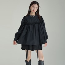 코지야드 세미 오버핏 롱셔츠 1571 블랙 화이트 살구색