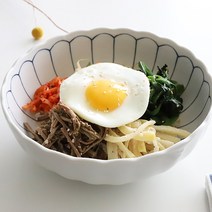 수입 일본그릇 연꽃 면기 떡국기 비빔밥그릇
