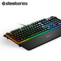 스틸시리즈 Apex 3 KR 멤브레인 게이밍 키보드 저소음 한글자판 전문가용 부드러운 타이핑, 64802