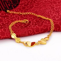 이슬람 클래식 골드 러브 레이디 매력 팔찌 패션 럭셔리 주얼리 웨딩 신부 파티 휴일 선물 도매, [01] gold, [01] 23cm