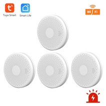 일산화탄소 측정기 감지기 경보기 wifi 2 in 1 smoke 일산화 콤보 co gas smoke alarm sensor 85db alarm sound smart alarm, 4개