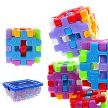제이트리아하토이 꼬마 사각 블럭 200pcs + 보관함 포함 어린이 장난감 놀이 창의력 교구 블록 아동발달 학습 유아+jaytreㄷ