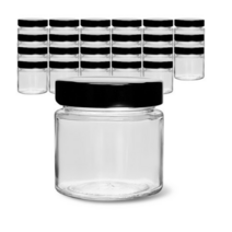 미르코리아 유리병 + 일자형 딥캡 블랙 세트, 72세트, 100ml.