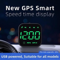 차량용hud 헤드업 디스플레이 자동차 HUD GPS 헤드 업 프로젝터 속도계 나침반 MPH 보안 알람 알림 전자 액세서리, [01] Green, 01 green light
