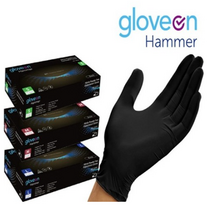 글러브온 해머 니트릴장갑 블랙100매 라텍스장갑 요리용장갑, 중(M)
