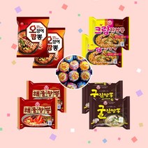 짬뽕 4종 혼합 8개 (농심 오징어짬뽕 124g 오뚜기 해물짬뽕 120g 굴진짬뽕 130g 크림진짬뽕 130g 각 2개) + 츄파춥스 10개 (6가지맛 랜덤)