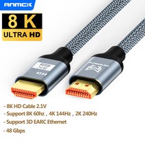 모니터 HDMI 케이블 컴퓨터 PC 전선 젠더 선 4k 2.0 8K 2.1 3m 5m 지원 ARC 3D HDR 4K 60Hz 울트라 HD 분배기 스위치 PS4 TV 박스 프로젝터, CHINA, 8K 2 1V