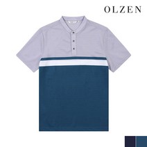 올젠 올젠 헨리넥 블록 반팔 티셔츠(ZOZ2TT1314)