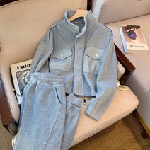 가이아 여성 캐주얼 봄 가을 겨울 데일리 투피스 바지 재킷 조거 팬츠