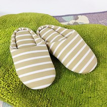 썬더 여성용 줄무니 뒷꿈치 슬리퍼 | 여성 실내화 푹신한 줄무늬 두툼한 폭신폭신