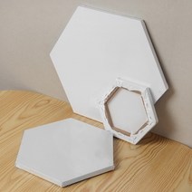 정육각 캔버스 1pcs 육각 흰색 목화 나무 프레임 보드 수채화 그림 diy 공예 전문, 대각선 30cm