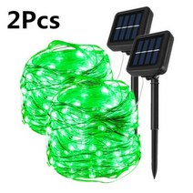 LED 야외 태양 조명 방수 7/12/22/32 M 요정 갈 랜드 문자열 크리스마스 정원 램프 장식 빛, 2Pcs Green, 5M 50LED