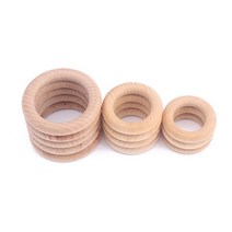 우드링 부자재 수예용품 나무 반지 식품 학년 너도밤 나무 나무 씹기 보석 치아, 5개, 70mm