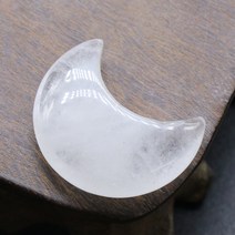 애완돌 반려돌 천연 석재 크리스탈 스파링 거친 돌 비 다공성 달 모양 홈 품 보석 절묘한 선물 크기 30mm, [01] 1pcs, [02] White crystal