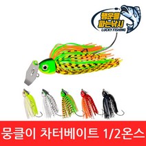 (행운을파는낚시) 뭉클이 차터베이트(15g) 루어 배스 쏘가리챠터 채터 와이어베이트, 05. 뭉클이 차터베이트-깜장이(1/2oz)