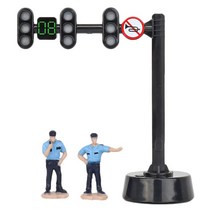 GHSHOP 미니 횡단 보도 도로 표지판 전기 신호등 W/ 사운드 및 라이트 파티 장난감, 4.5x4.5x11.5cm, ABS 플라스틱, 자동차 라이트