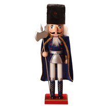 FCSHOP 나무로 되는 호두까기 인형은 전통적인 15inch 호두까기 인형 Xmas 장식 장식을 나타냅니다, 38cm, 파란색, 목재