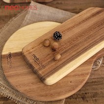 네오홈 보르네오 월넛 통원목 도마 핸들 플레이트 인도네시아 브런치 나무도마 수아르나무 플레이팅 통나무 캠핑 우드 커팅보드, 핸들(중)