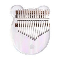 Hluru Kalimba 17 핵심 악기 크리스탈 엄지 손가락 피아노 클리어 Kalimba 뮤지컬 Mbira 아카시아 초보자를위한, 곰, 여러 가지 빛깔의