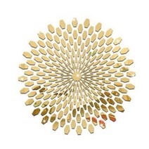 인테리어 디자인 전신거울 북유럽 빈티지 감성 거울 크리 에이 티브 아트 기하학 패턴 꽃잎 장식 자체 접착 아크릴 벽 스틱 tv 배경 벽 복도 벽 장식, 59x59cm, 금
