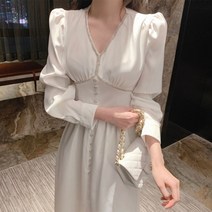 여성 드라마 연예인 갯마을 원피스 한국 시크 V 넥 시크 조여정 신민아원피스