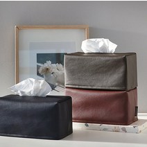 클래식 레더 티슈커버 케이스, 네이비