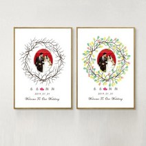 방명록 웨딩 결혼식 축하 이색 액자 방명록, 40x50cm + 골드 알루미늄 합금 프레임