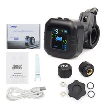 2021 usb 태양열 충전 오토바이 tpms 모터 타이어 압력 타이어 온도 모니터링 알람 시스템 2개 외부 센서 포함, 협력사, 태양광 없이