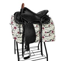 소가죽 고급 말안장 승마안장 관광지 승마 체험장, 하얀