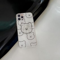 (투명 아크릴톡) 도리 얼굴 블랙스마트톡 플라톡 그립 스마트톡케이스 아크릴톡