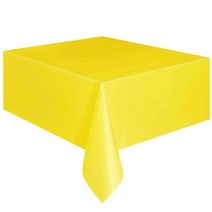 플라스틱 일회용 솔리드 컬러 식탁보 생일 파티 웨딩 크리스마스 테이블 커버 닦음 커버 사각형 책상 천 장식, 노란색, 1개