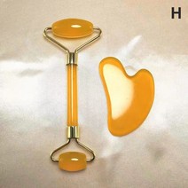 도자기괄사 속살괄사 유기괄사 페이스 스파 마사지기 목 롤러 Gua Sha 스크레이퍼 보드 리프트 업 주름 제거 세트 2 개/세트, [10] Yellow