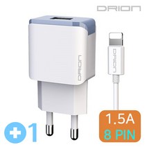 1+1 드리온 1.5A 가정용충전기 케이블 일체형 USB1구 분리형 마이크로5핀 아이폰 8핀 C타입, 아이폰8핀, 2개 1셋트