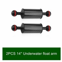 수중카메라 하우징 2PCS 40mm 직경 탄소 섬유 플로트 부력 수생 암 듀얼 볼 플로팅 암 다이빙 카메라 수중 다이빙 트레이, 2 PCS 14inch, 04 2 PCS 14inch