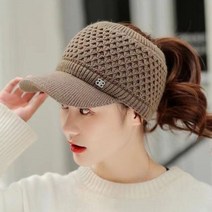 겨울 방한 자외선차단 니트 털 벌짚 캡 모자