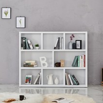 데코라인 알리 3단 1500 와이드 낮은 책장, 그레이화이트