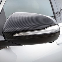 벤츠 C클래스 W205 카본 사이드미러 백미러 커버 몰딩 접착식 1SET(2pcs), 벤츠 C클래스 카본 사이드미러 커버, W205(14년식-)