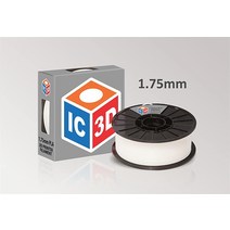 IC3D 1.75mm PLA 3D 프린터 필라멘트 - 치수 정확도 +/- 0.05mm - 전문가급 3D 인쇄 필라멘트 - 미국산, White_1 kg