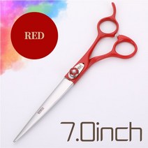 Fenice 전문 7.0 7.5 반려견 손질 가위 스트레이트 8.0 인치, [07] 7.0 inch red