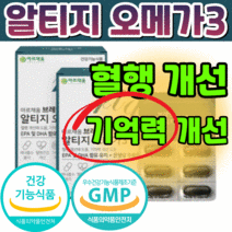 뇌 건강 알티지 오메가3 은행잎추출물 징코 기억력 혈행 혈액 순환 개선 초등 고등 학생 중학생 수험생 고3 노인 어르신 시니어 어른 남자 여자 두뇌 rtg 알티쥐 알피지 오매가3, 1세트(20000만원 이상 할인), 30캡슐X2박스